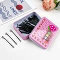 Set di forcine nere in una scatola di metallo rosa Sweet Strawberry per ragazze - Piatto - Fragola