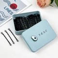 Set di 50 forcine per capelli nere ondulate in scatola di latta blu con avocado - 100 Ondulato - Avocado