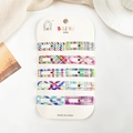 Lot de 10 barrettes BB rectangulaires en métal avec motifs géométriques sur carte - Carré Rayé