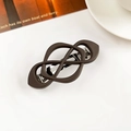 Detail of matte brown crisscross spring hair clip on a clean white background - Crisscross Spring Clip-Matte Dark Coffee