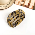 Eleganter Haarklammer aus Acetat mit Schildpattmuster und hohlem Halbkreis-Design - Tiefes Leopardenmuster (10.5cm圆形夹-PVC深豹纹)