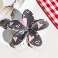 Sparkly black flower hair claw clip with pink heart UV print for Valentine's Day styling - UV Printed Egg Flower-Cream White 166-2