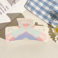 Artistic square hair claw clip in pink and blue colors with lucky 100% print - UV Printed Solid Square-Cream White 165-2