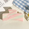 Pink marble rectangular hair claw clip with Happy Day print and smiley face for women - UV Printed Solid Square-Cream White 165-4