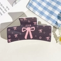 Dark purple square hair claw clip with pink bow prints and stars in a cute aesthetic - UV Printed Solid Square-Cream White 166-4