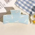Light blue flower hair claw clip with white bow pattern for seaside vacation styling - UV Printed Solid Square-Cream White 167-3