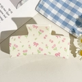 Cream square hair claw clip with pink tulips and bow patterns for elegant hairstyling - UV Printed Solid Square-Cream White 168-6