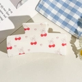 Creamy white hair claw clip with sweet pink hearts and red cherry patterns for women - UV Printed Solid Square-Cream White 169-4