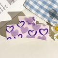Purple square hair claw clip with heart patterns and lovely text on a 45-degree angle - UV Printed Solid Square-Cream White 170-2
