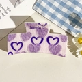 Purple rectangular hair claw clip with heart patterns and lovely text for women - UV Printed Solid Square-Cream White 170-5