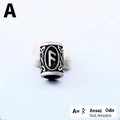 Vintage stainless steel Viking rune bead with Ansuz engraving and Celtic knots - Ansuz Style (A)
