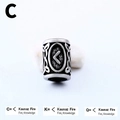Vintage stainless steel Kaunaz rune bead with Celtic knotwork for DIY jewelry - Kaunaz Style (C)