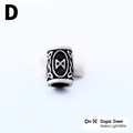Vintage stainless steel Viking Rune bead featuring Dagaz symbol and Celtic knot design - Dagaz Style (D)