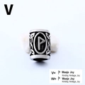 Cuenta vikinga Runa Wunjo de acero inoxidable con diseño de nudos celtas vintage - Estilo Wunjo (V)