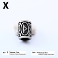 Cuenta de runa Thurisaz de acero inoxidable con nudo celta para joyería vikinga DIY - Estilo Thurisaz (X)