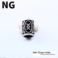 Abalorio vikingo Rune Inguz vintage en acabado plateado retro para joyería - Estilo Inguz (NG)