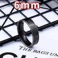 Bague vintage en acier inoxydable gris foncé de 6mm avec une finition brossée - 093 Bord droit 6 mm / Taille US 7