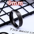 Bague minimaliste de 6mm en acier inoxydable style industriel avec finition brossée - 094 Bord biseauté 6 mm / Taille US 7