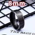 Bague large 8mm en acier inoxydable brossé avec finition industrielle pour homme - 094 Bord biseauté 8 mm / Taille US 7