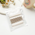 Detailed set of five elastic braided hair ties in beige and coffee earth tones - 76CM / Khaki