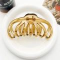 Grande molletta per capelli ambra su piatto di ceramica bianca con dettagli nitidi - Grande / Giallo Caffè Trasparente