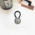 Detail of vintage turquoise turquoise hair tie with silver starburst metal decoration - Antique Silver Rising Sun Blue Turquoise