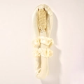 Cream silk heatless hair curler set with two matching scrunchies and a large hair claw clip - New Style-Champagne (Curling Rod Scrunchies And Clip)