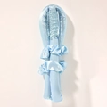 Light blue heatless hair curler set with silk scrunchies and transparent claw clip - New Style-Blue (Curling Rod Scrunchies And Clip)