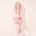 Heatless hair curler set in baby pink satin with flexible rod, scrunchies, and claw clip - New Style-Pink (Curling Rod Scrunchies And Clip)