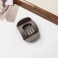 Close-up of large matte coffee brown claw clip with sturdy inner teeth for thick hair - Matte Deep Coffee