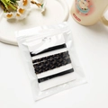 Elastic woven hair ties set in black and brown styles on a white display card - 76CM / Dark Coffee