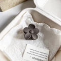 Matte coffee brown small flower hair claw clip displayed on a minimalist tray - 3.5cm Five-petal Flower / Matte Dark Coffee