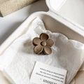 Matte brown flower hair claw clip in a resin floral design for elegant styling - 3.5cm Five-petal Flower / Matte Milk Coffee