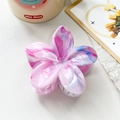 Pastel pink, blue, and purple marbled plumeria flower hair claw clip in acetate - 8.5cm Frangipani - Ps M-03 Rose Pink / Resin/Plastic