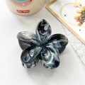 Elegant frangipani hair claw clip with black and white marble pattern on white surface - 8.5cm Frangipani - Ps M-07 Black Coffee / Resin/Plastic