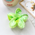 Green and white marble plumeria flower hair claw clip in acetate finish - 8.5cm Fruit Green Marble Flower