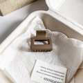 Pinza para el pelo rectangular marrón mate con diseño minimalista de marco hueco - Cuadrado 4cm / Café con Leche Mate