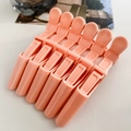 Set of 6 coral pink matte hair clips with non-slip texture for hair styling - Snow Ivory Pink