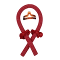 Détail du kit boucleur sans chaleur rouge avec chouchous et pince à cheveux ambre - Rouge (Tige + 2 Chouchous + 1 Pince)