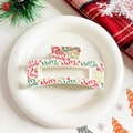 White Christmas hair claw clip with Merry Christmas print and festive snowflakes - White Square - Merry Christmas