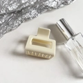 Cream square matte hair claw clip for women featuring elegant resin shark clip design - Milk White