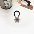 Coletero vintage con estrella de hexagrama plateada y una piedra roja en el centro - Plata Antigua Hexagrama Turquesa Roja