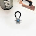 Coletero vintage en forma de estrella con piedra turquesa y textura étnica - Plata Antigua Hexagrama Turquesa Azul