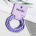Close-up of high-elastic purple hair bands set on professional paper card packaging - Hair Rope Style / Purple