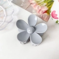 Pinza per capelli opaca blu grigio a forma di fiore a cinque petali per acconciature - ABS / Grigio