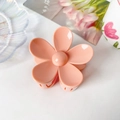 Pince à cheveux fleur rose clair 7,5 cm pour femme en résine polie pour coiffure - ABS / Blanc Cassé