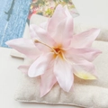 Pink artificial lily flower hair clip with realistic gradient petals and stamen details - Lily Pink