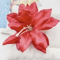 Silk red artificial lily flower hair clip for beach vacation hair styling accessories - Lily Red