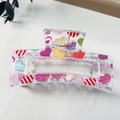 Transparent square hair claw clip with colorful heart patterns and metal spring - 8.5cm Heart Print - Style F Transparent Base / PS