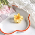 Pinza per capelli a fiore di frangipani in resina arancione per acconciature estive - Frangipane / 4cm / Giallo Latte Sfumato